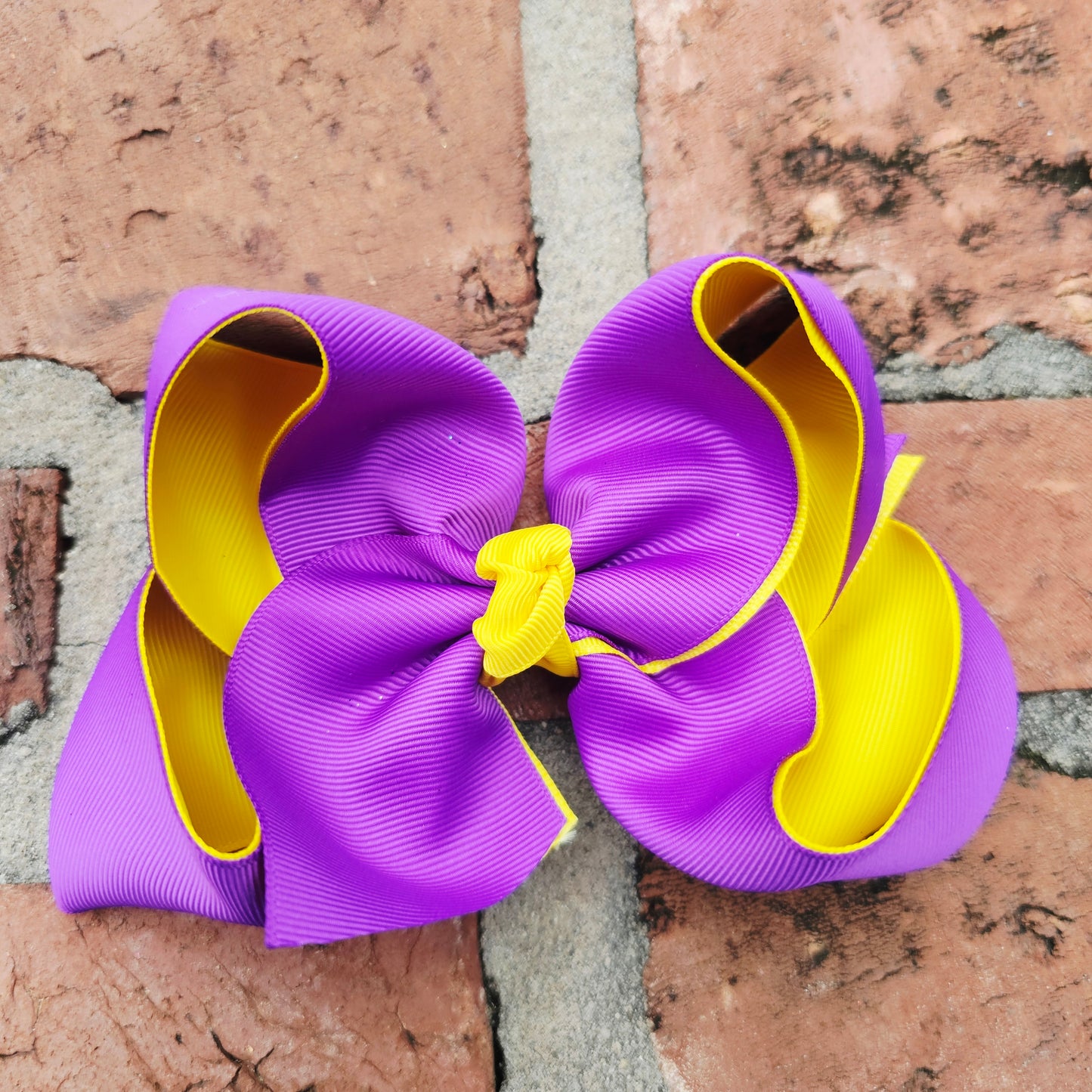 Puple and Gold Grosgrain Hair Bow