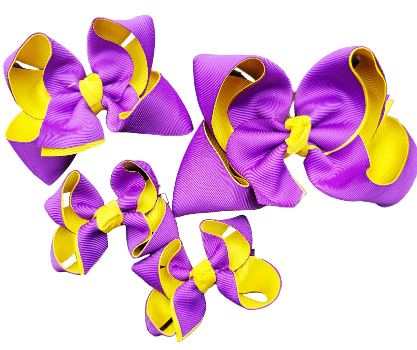 purple gold football hair bow New Orleans Louisiana baton rouge LSU girls