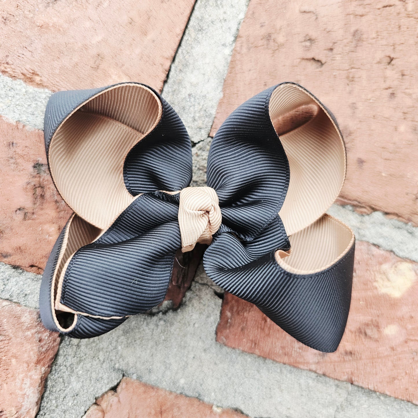 Black and Gold Grosgrain Hair Bow