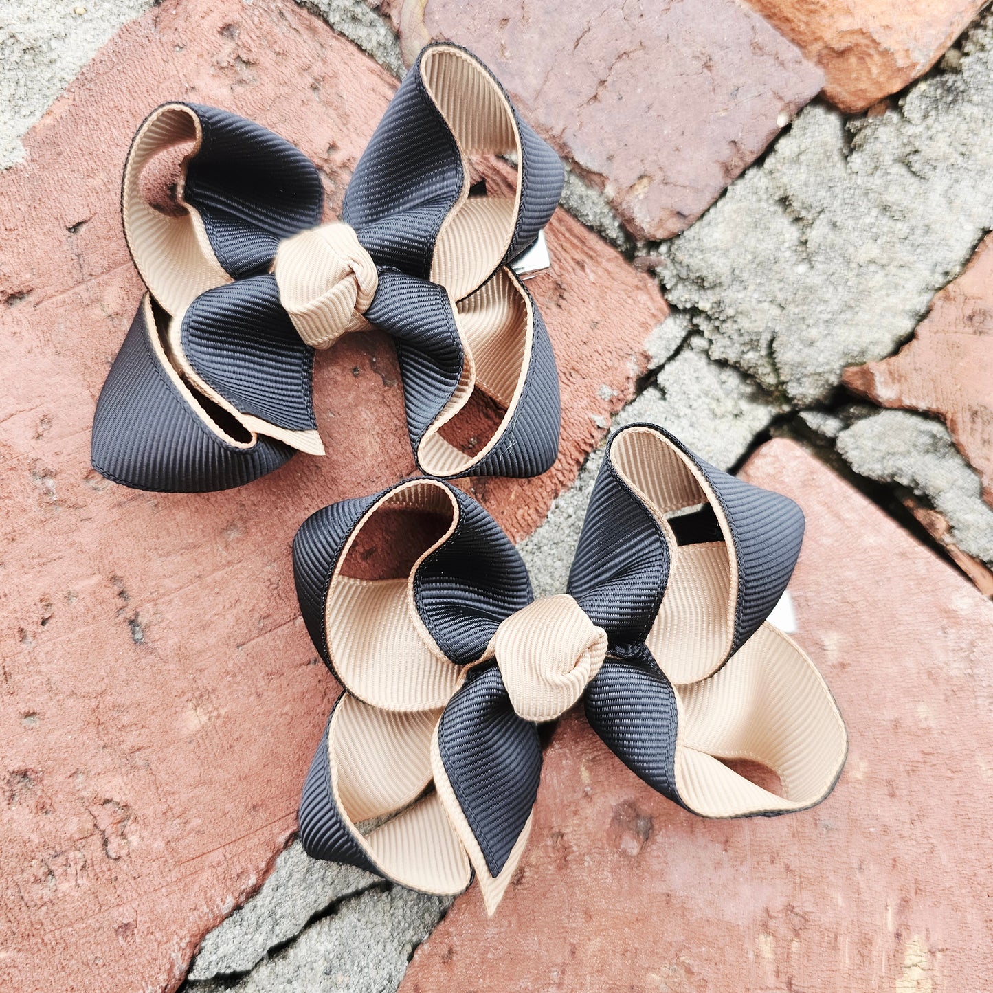 Black and Gold Grosgrain Hair Bow