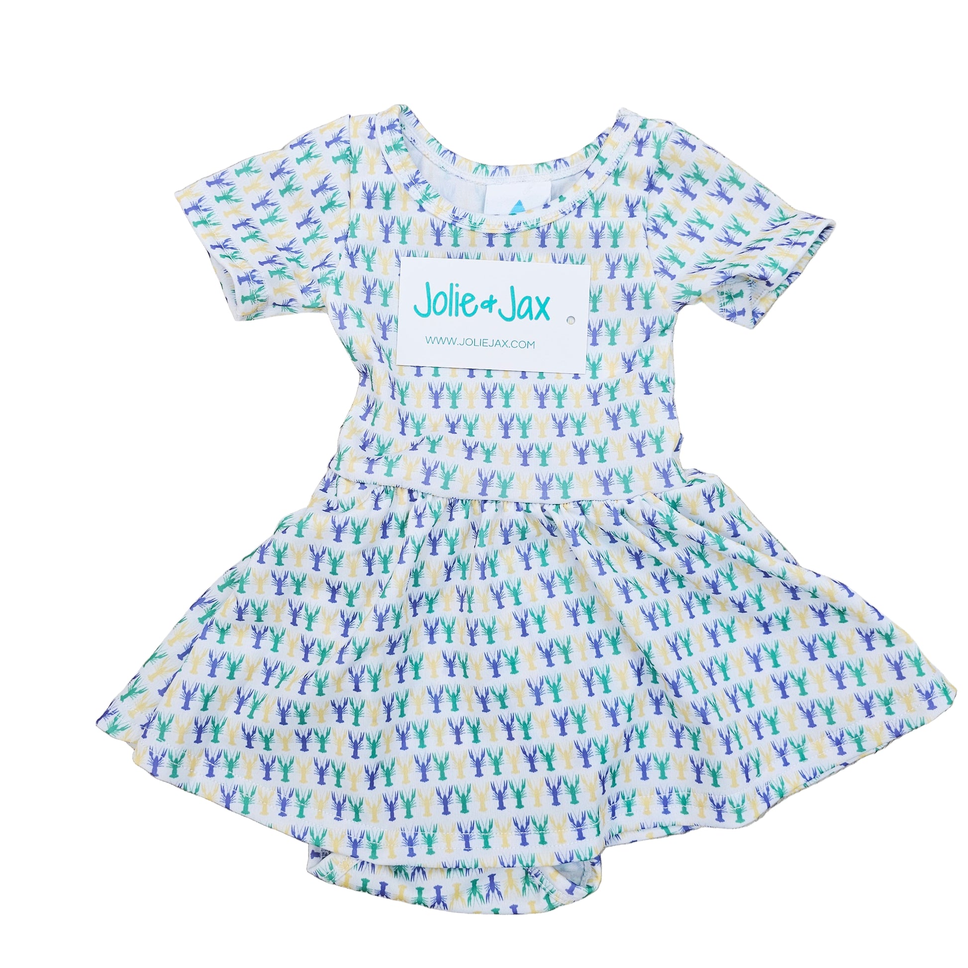 mardi gras crawfish micro print dress louisiana purple green gold