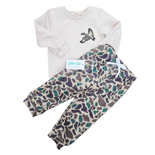 camo camoflouge applique duck boys set