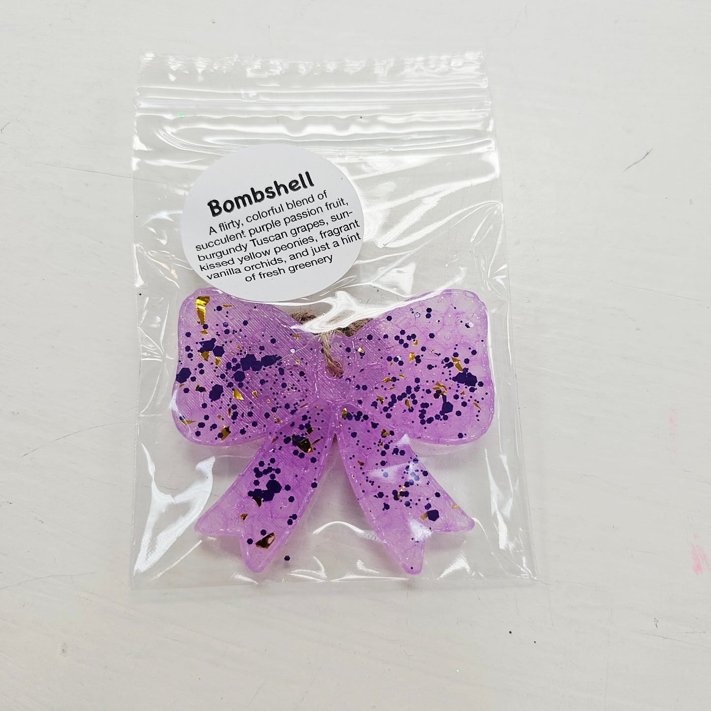 Mardi Gras Bow Freshies 2inx2.5in