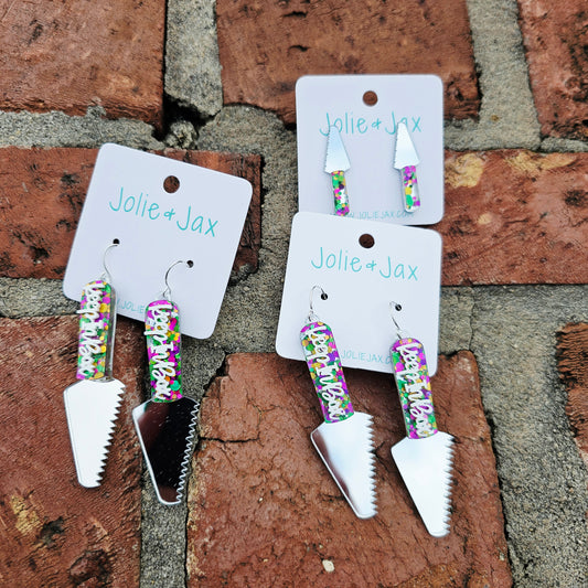 King Cake Knife earrings