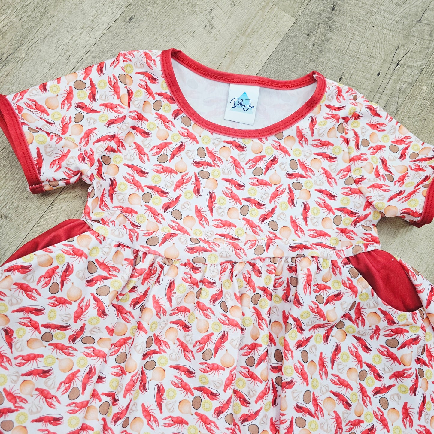 Crawfish Kid's Dress with Pockets