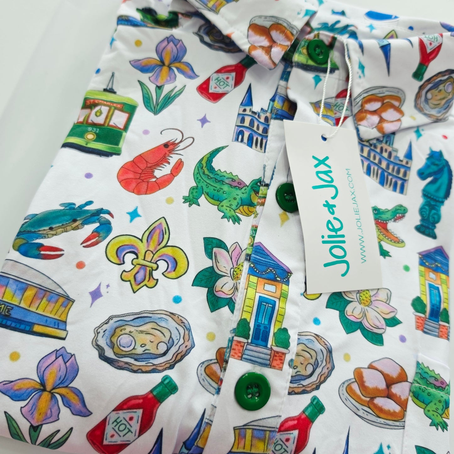NOLA icons adult button down