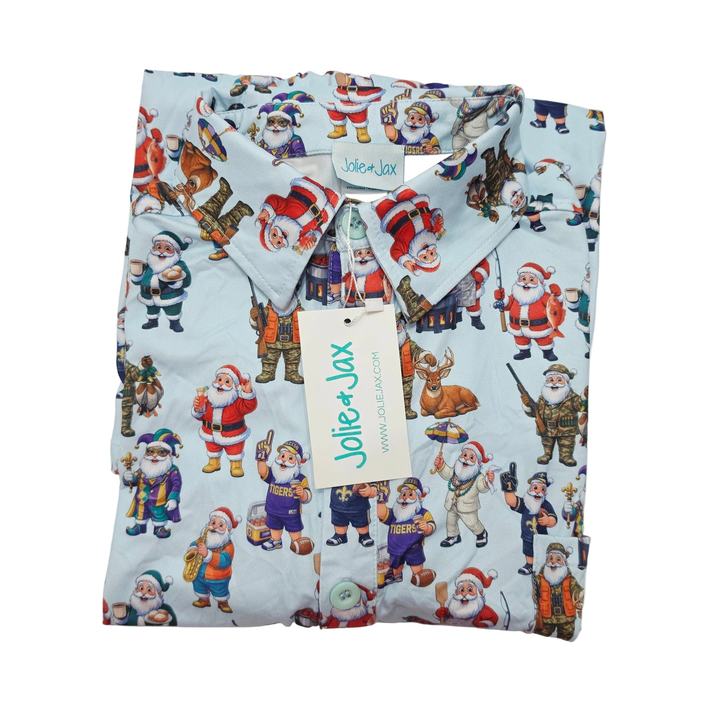 Louisiana Santas adult button down