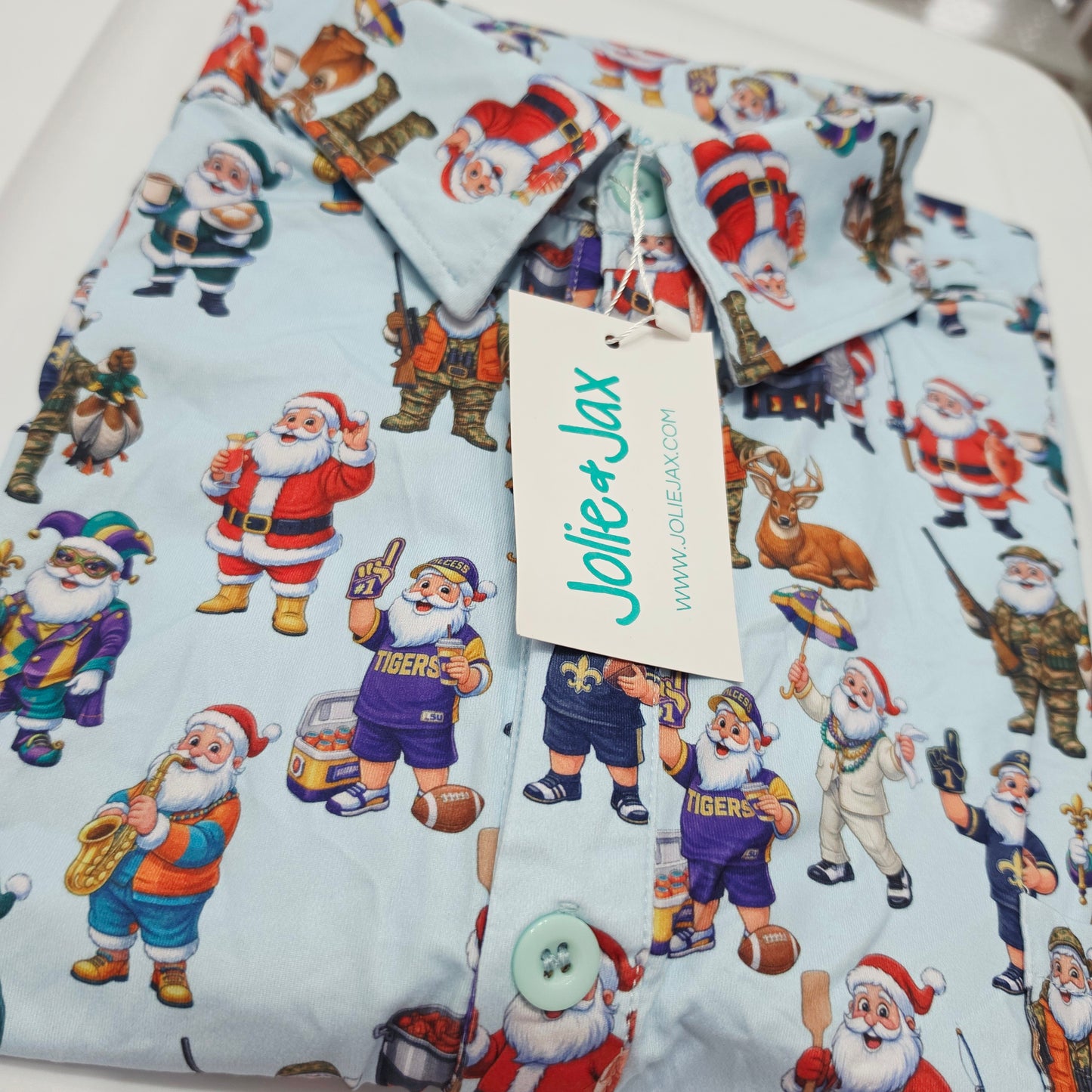 Louisiana Santas adult button down