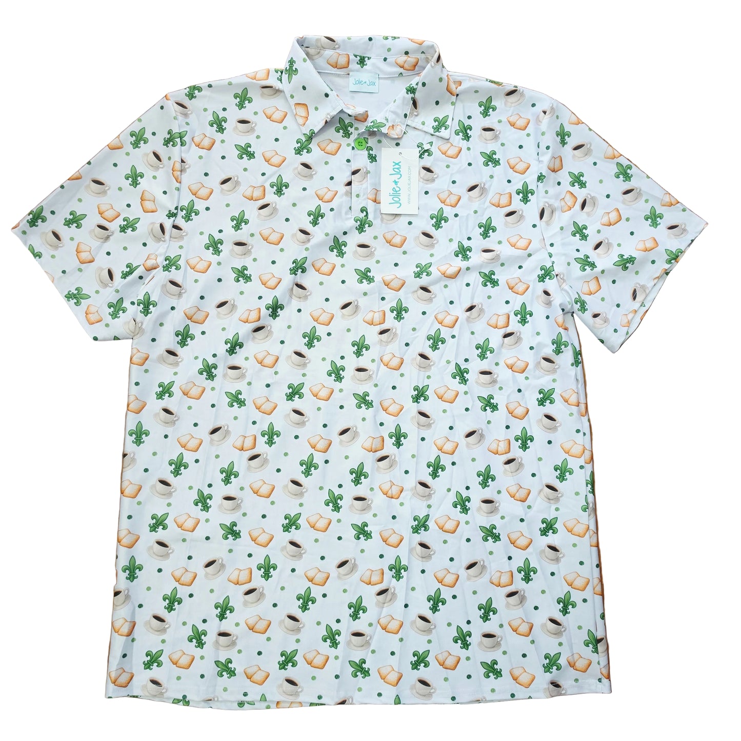 coffee beignets New Orleans mens shirt jolieandjax.com
 