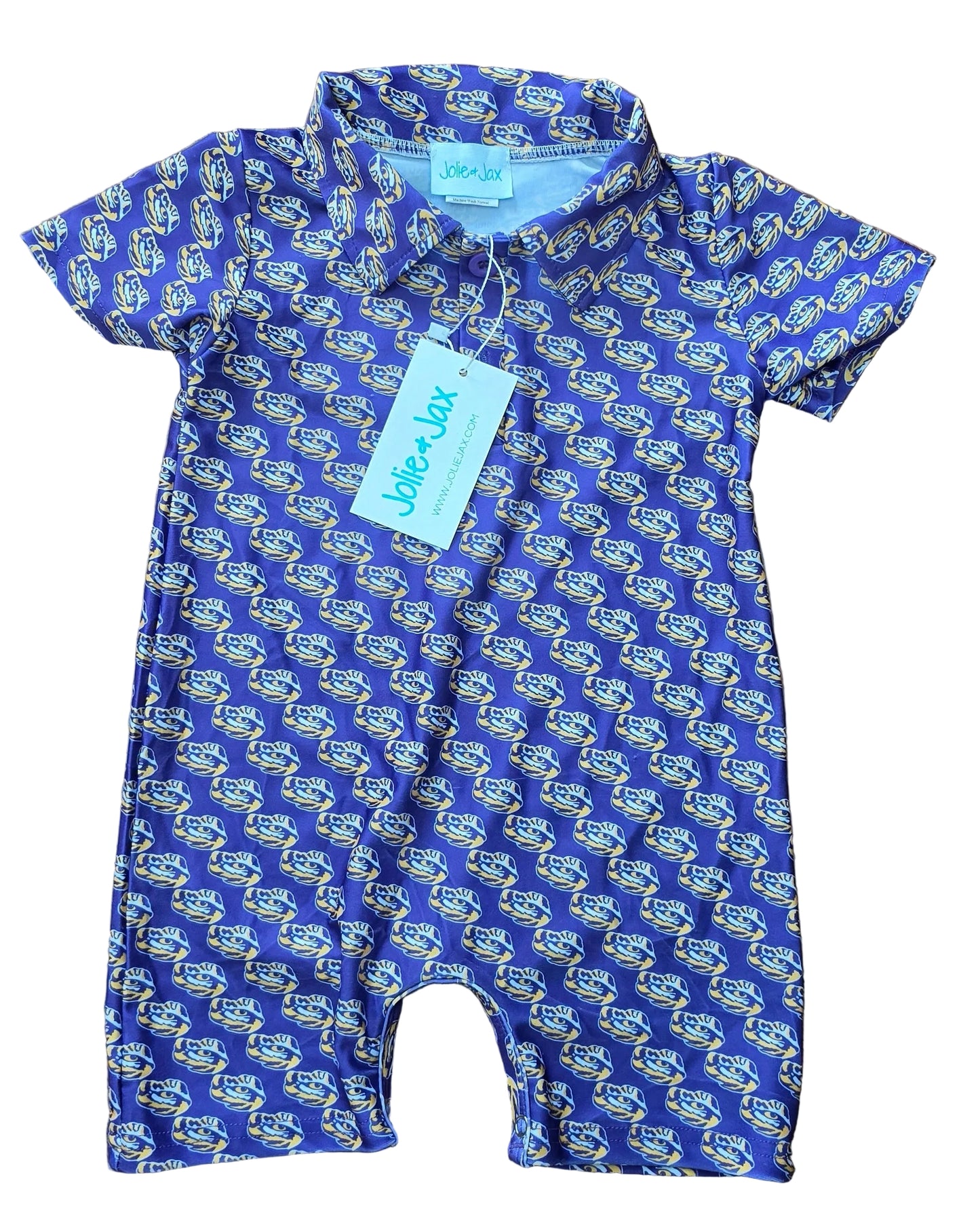 LSU Tiger Eye Polo Romper (Officially Licensed)