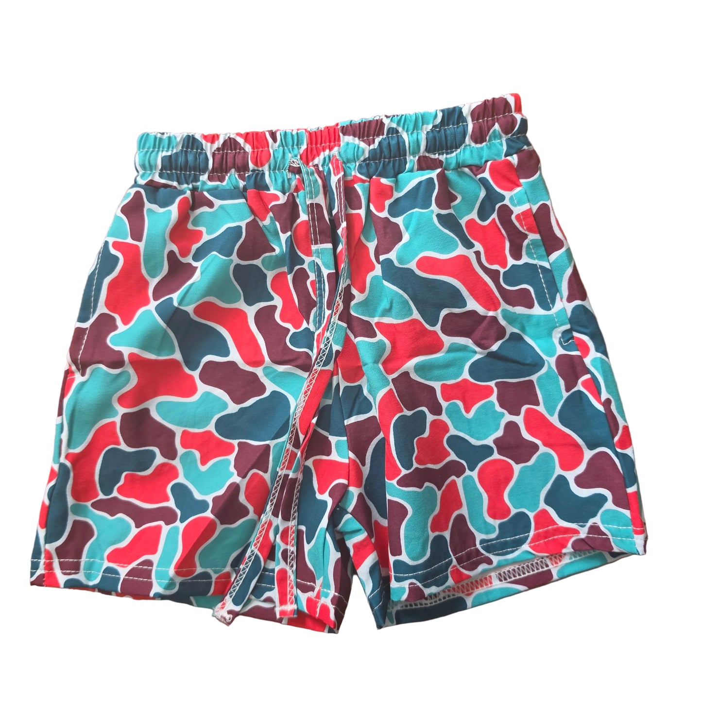 Christmas Camo Drawstring Shorts