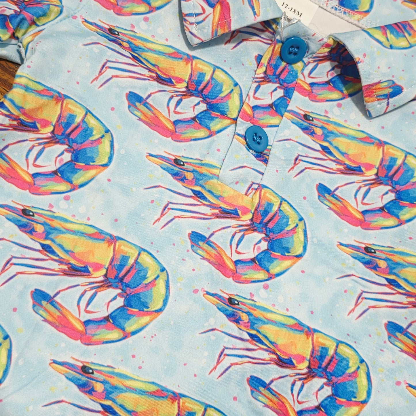 Bright Shrimp Polo Romper