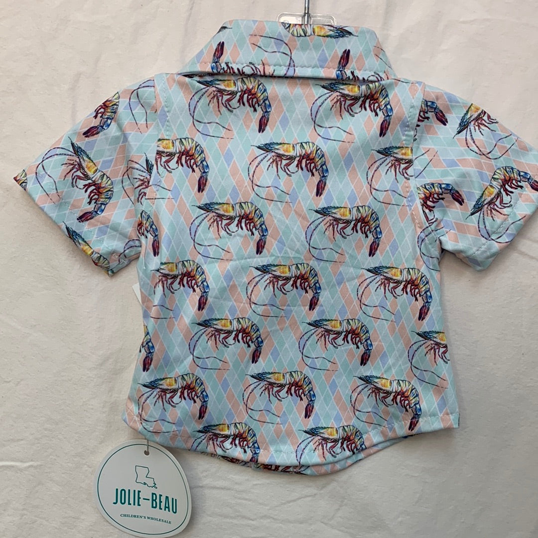 Diamond Shrimp Kids Button Down Shirt