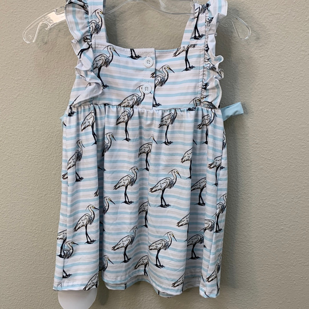 Egret Dress with Blue Top