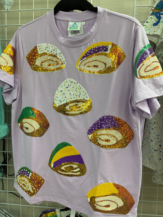 Sequin King Cake Adult Shirt