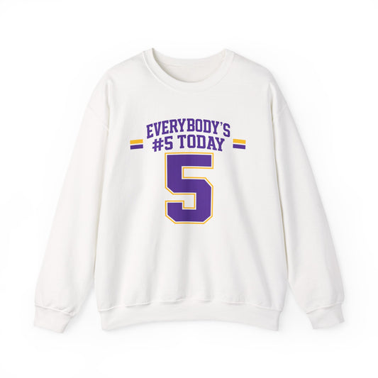 Crewneck Sweatshirt - "Everybody's #5 Today" Retro Sports Number Design