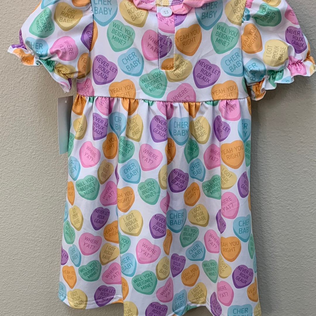 Cajun Heart Dress with Embroidered Hearts