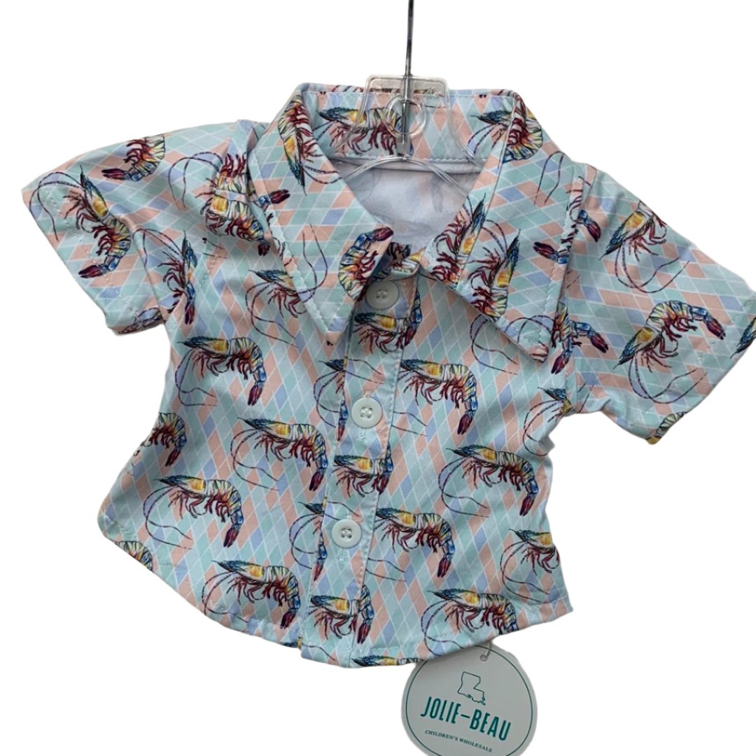 Diamond Shrimp Kids Button Down Shirt