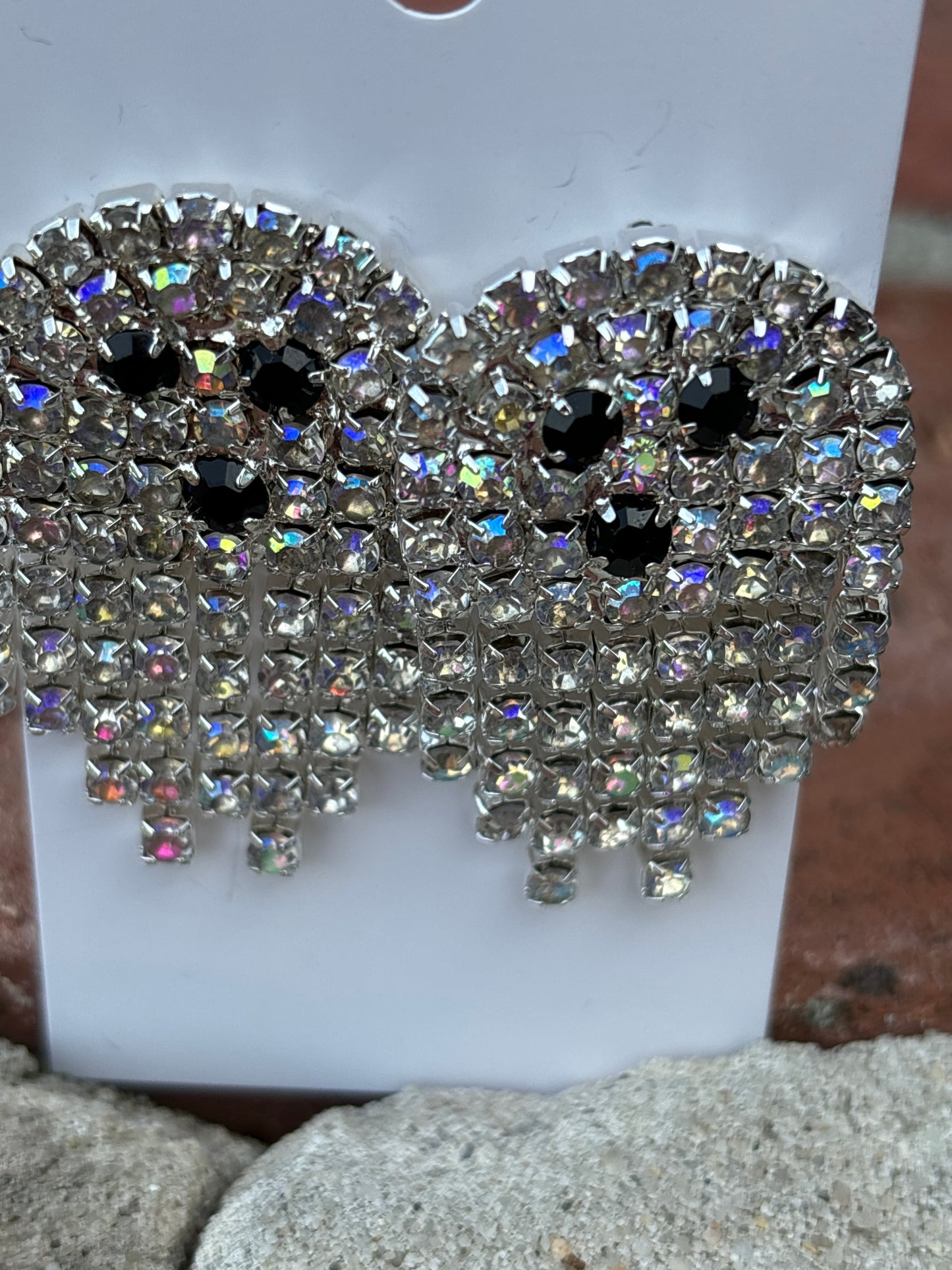 Rhinestone Ghost Stud Earrings