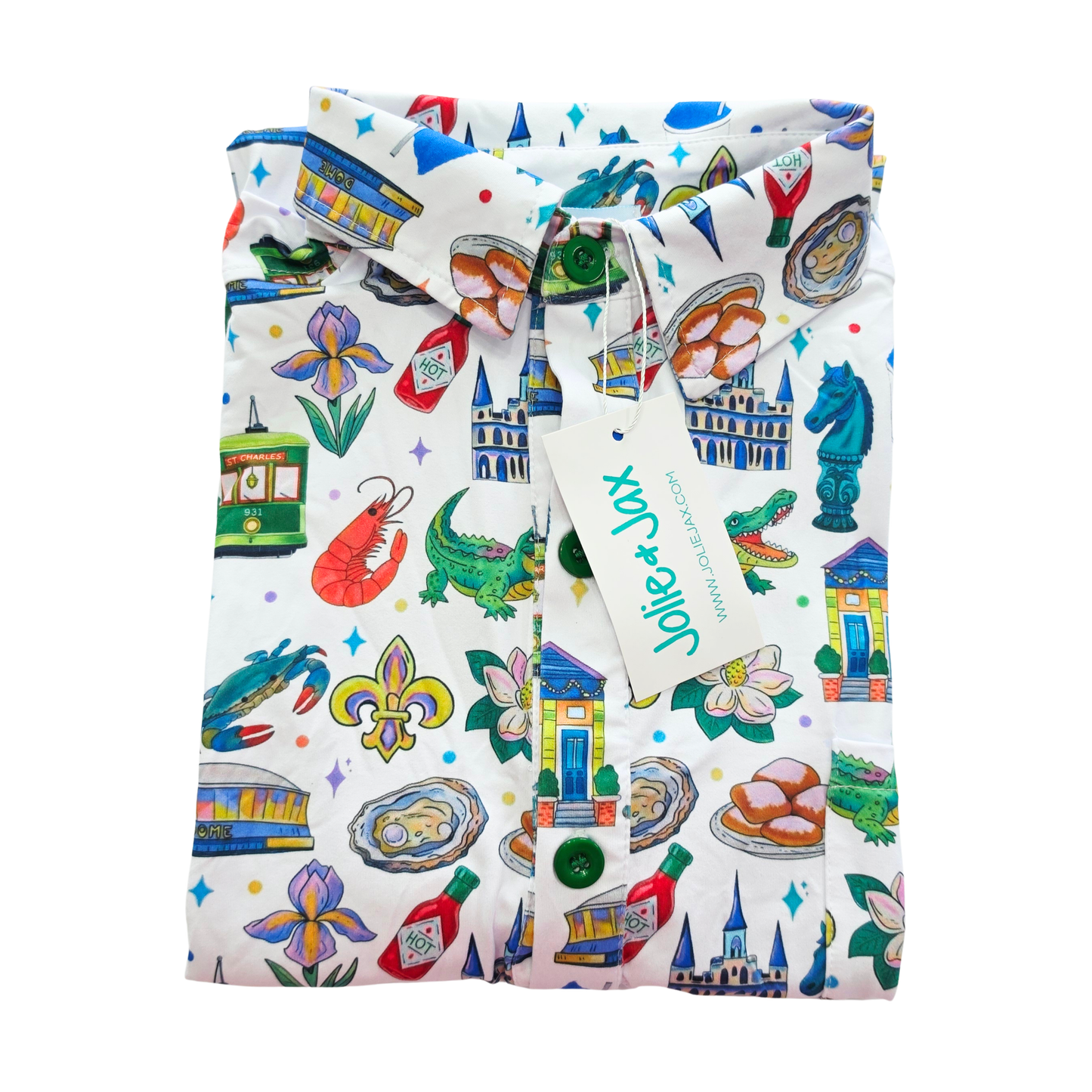 NOLA icons adult button down