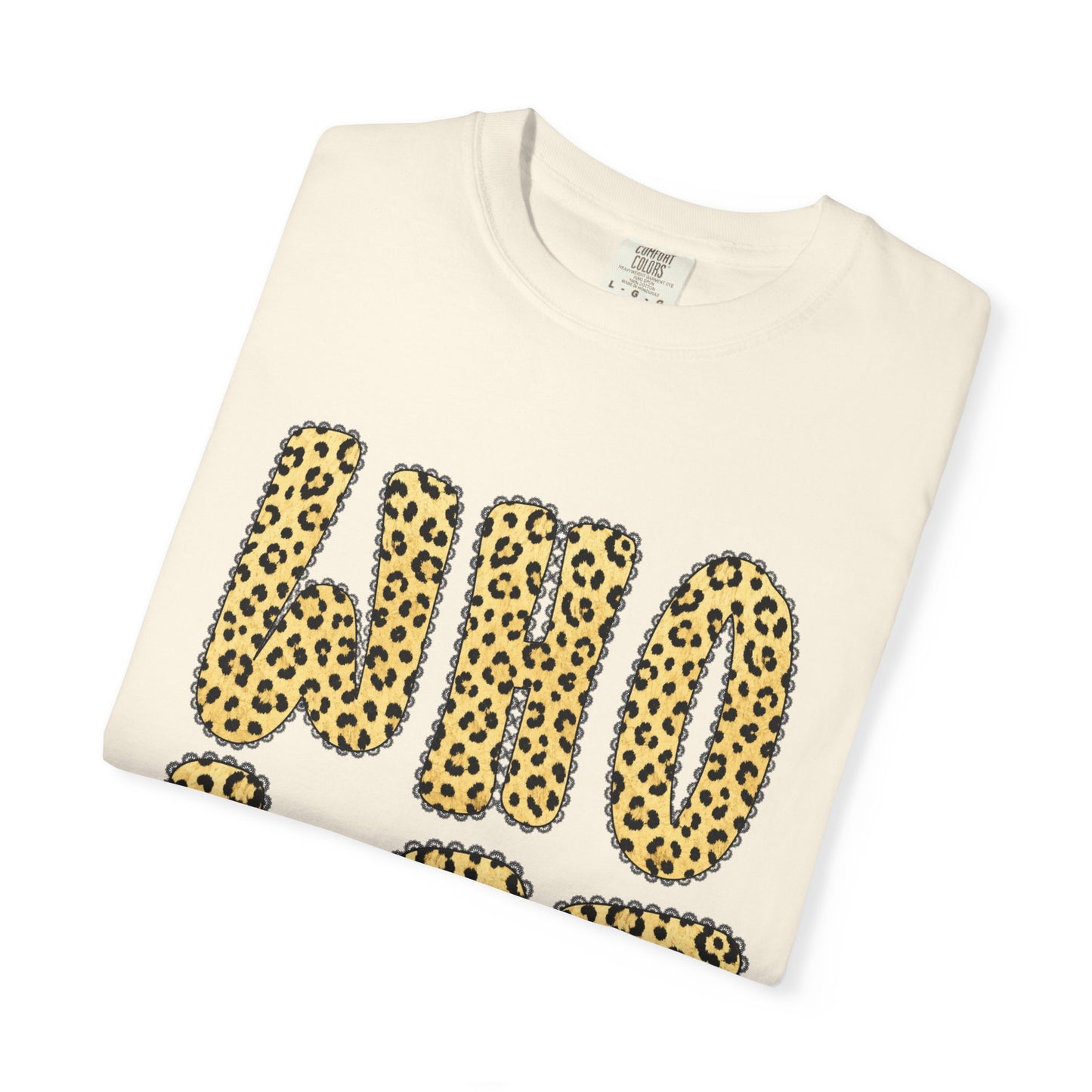 Who Dat Leopard Print T-Shirt — Retro Bold Graphic Tee for Fans & Streetwear