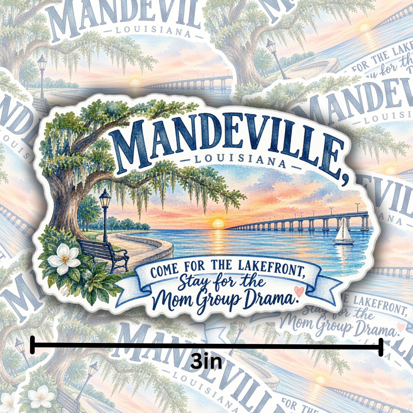 Mandeville Mom Group Drama 3" Vinyl Sticker