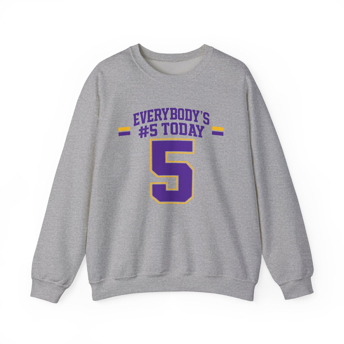 Crewneck Sweatshirt - "Everybody's #5 Today" Retro Sports Number Design