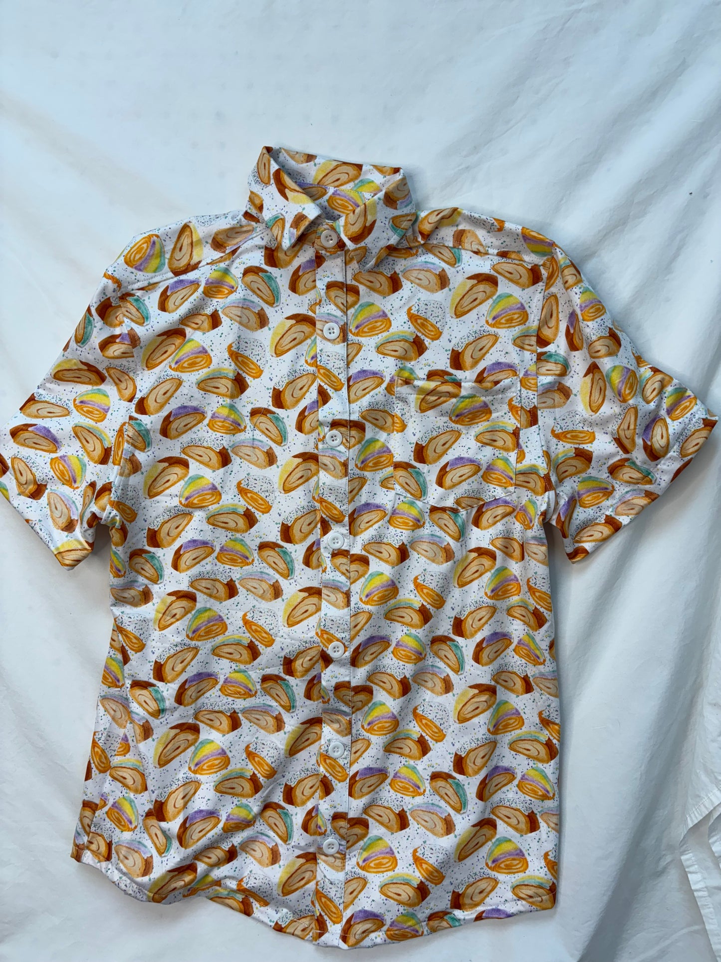 King Cake Splatter Adult Button Down Shirt