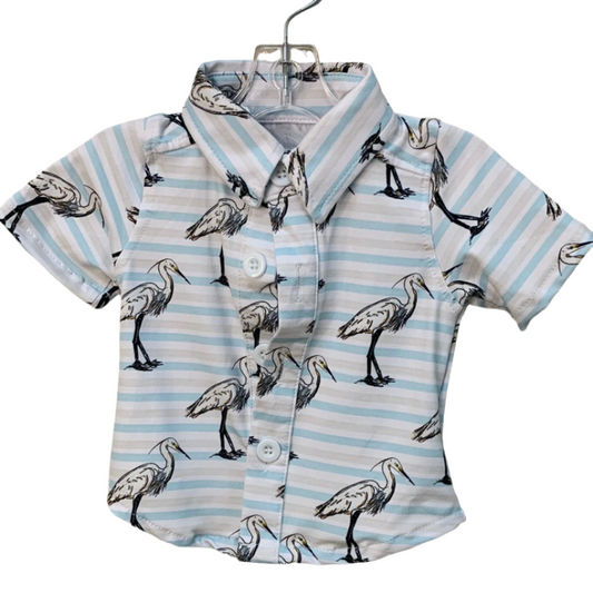 Egret Button Down Shirt Kids