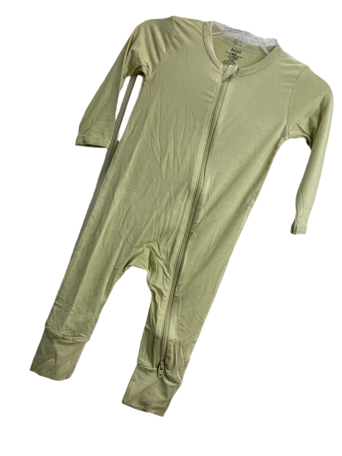 Bamboo Zip Up Romper Pastel Green