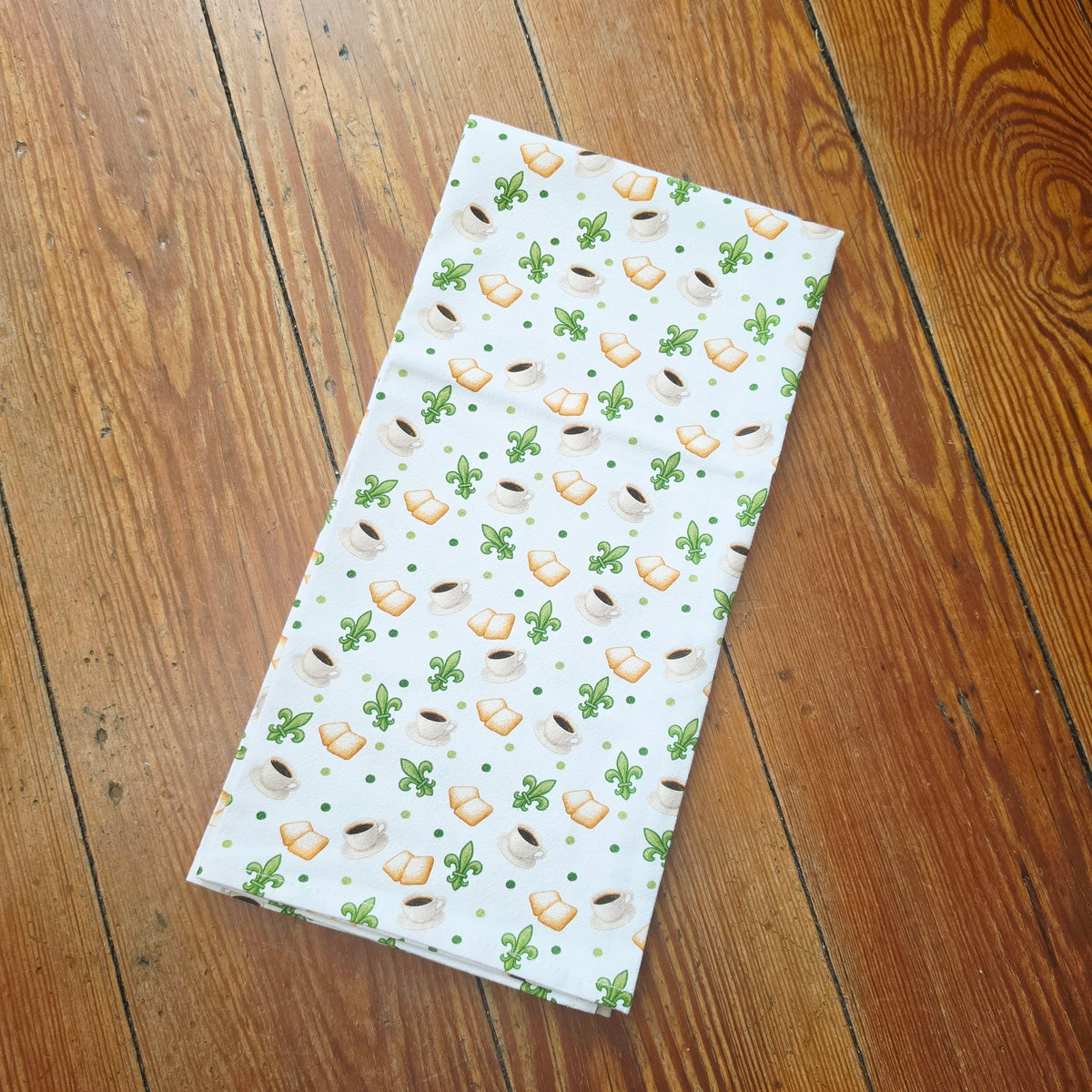 Fleur De Lis Beignets Tea Towel