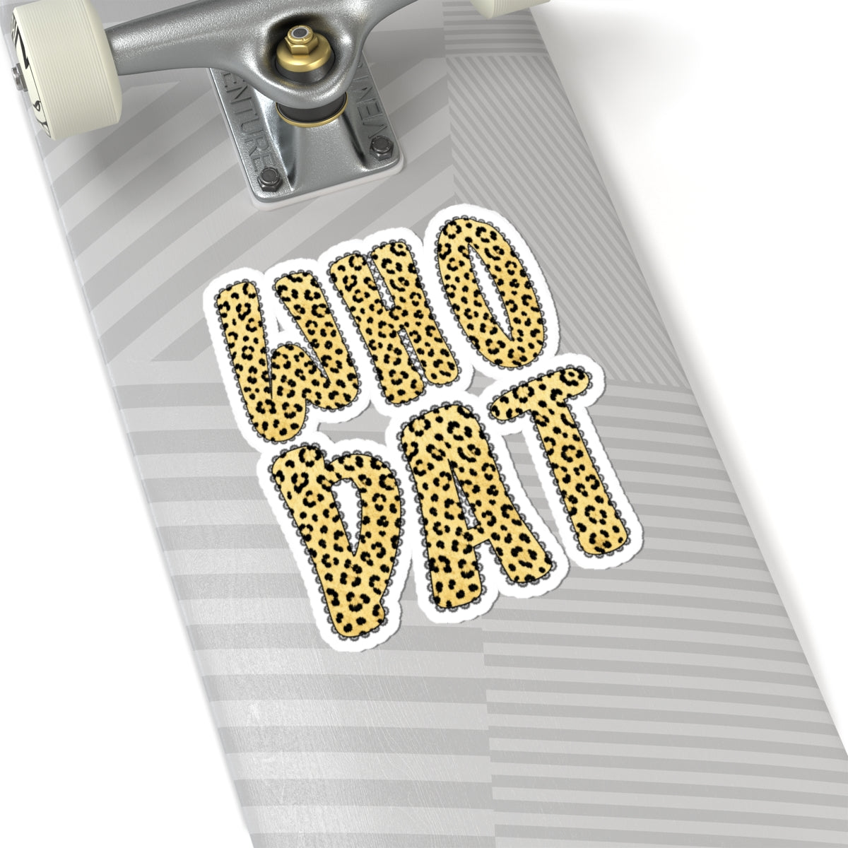 Who Dat Leopard Print Kiss-Cut Sticker — Funky Laptop & Water Bottle Decal