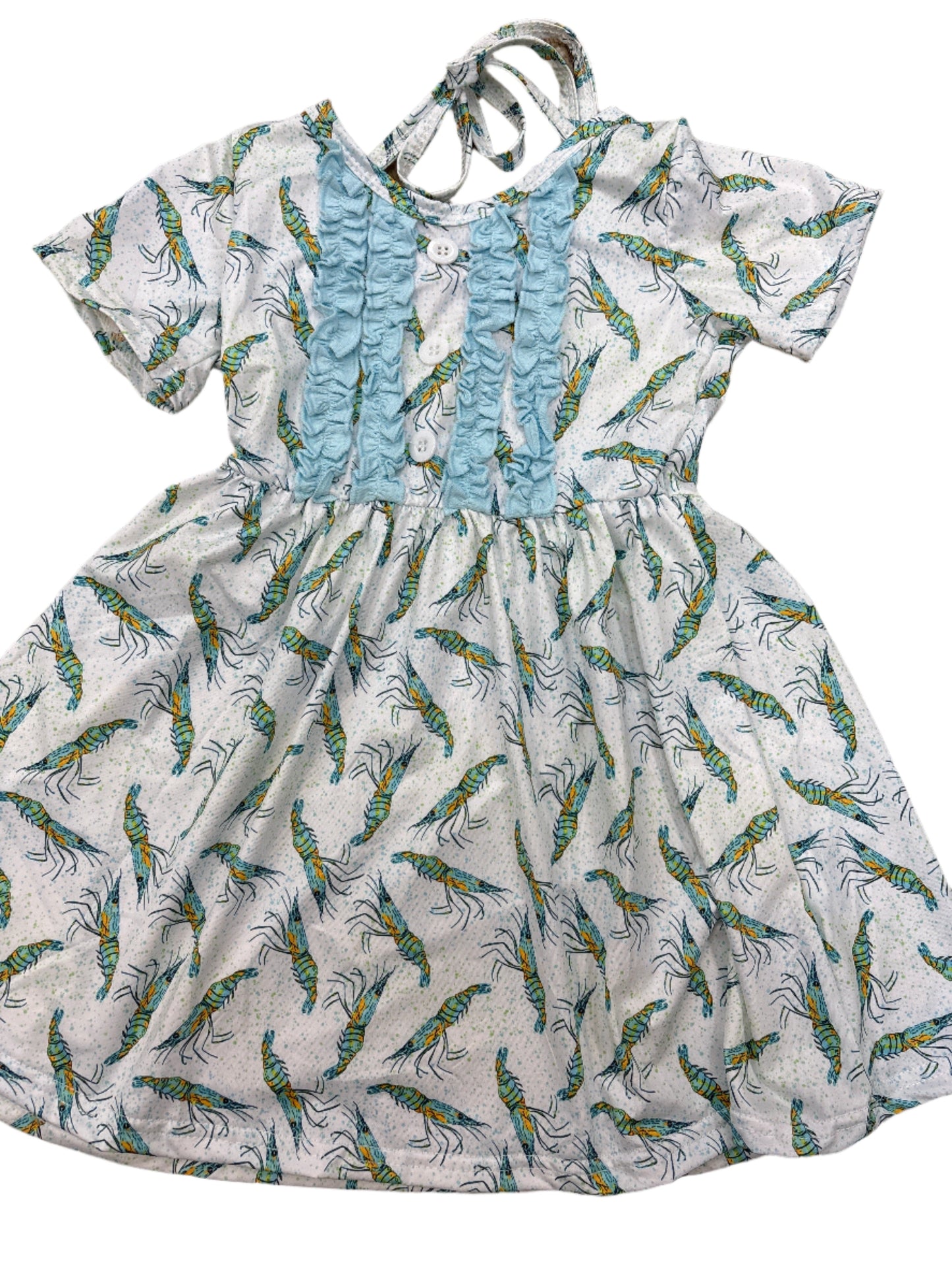 Baby Blue Shrimp Ruffle Dress