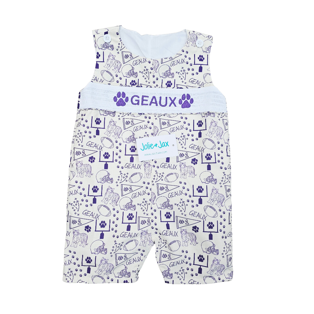 Tiger football game kids outfit jonjon purple 