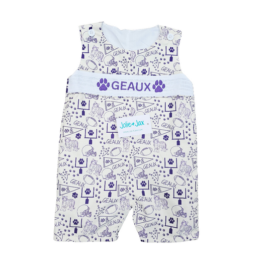 Tiger football game kids outfit jonjon purple 