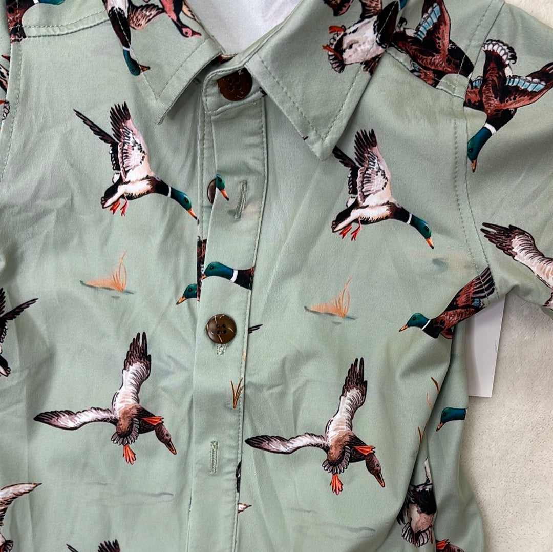 Green Duck Boy's Button Up Shirt