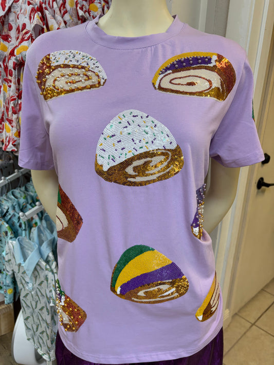Sequin King Cake Adult Shirt