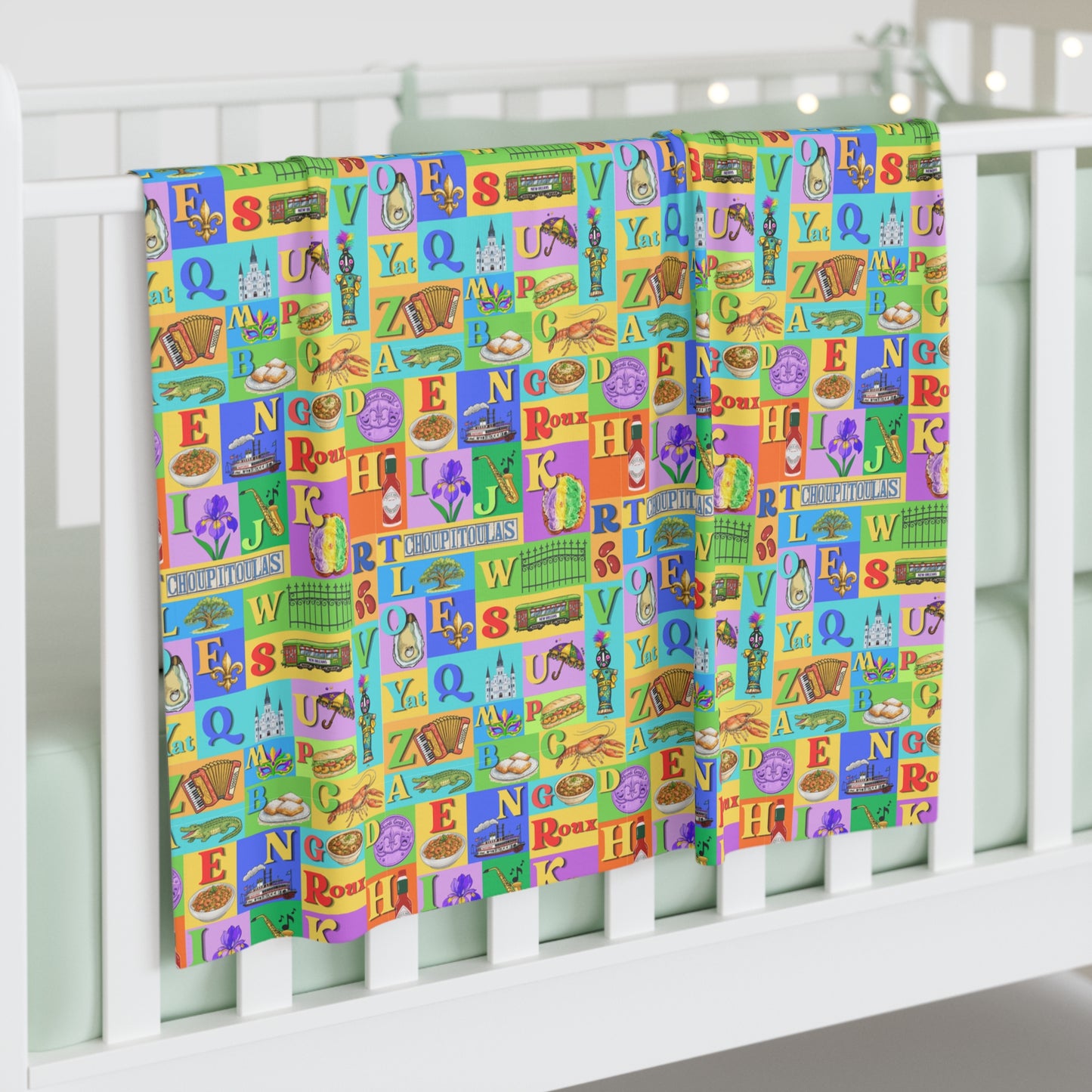Louisiana ABCs Swaddle Blanket