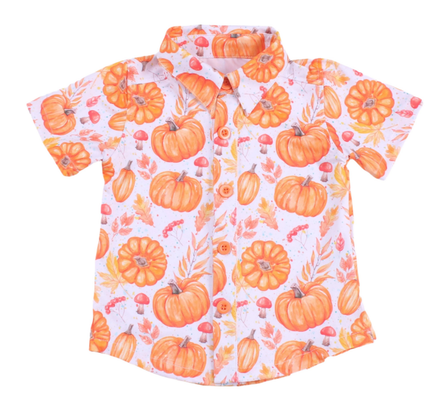 Pumpkin Splatter Button Down kids