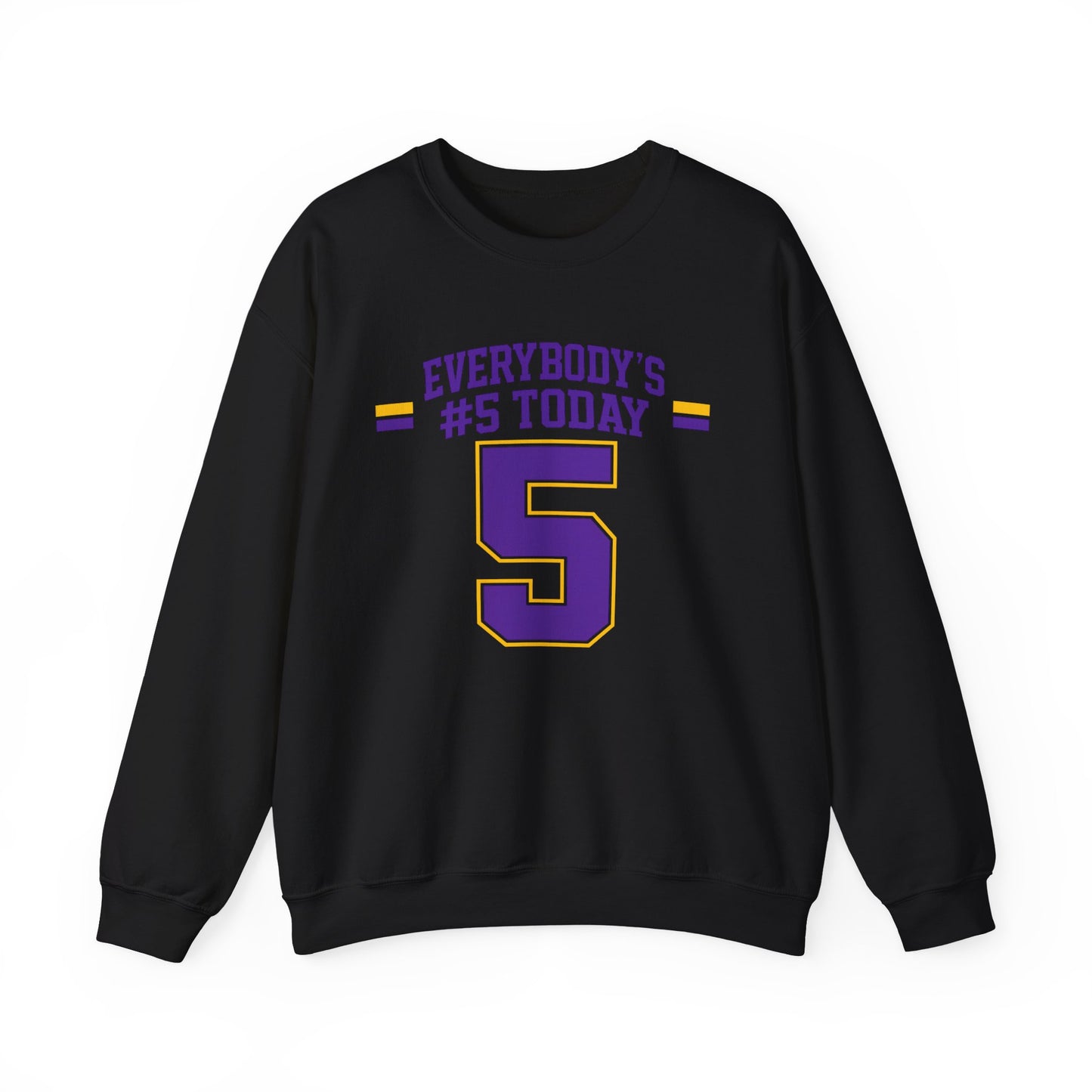 Crewneck Sweatshirt - "Everybody's #5 Today" Retro Sports Number Design