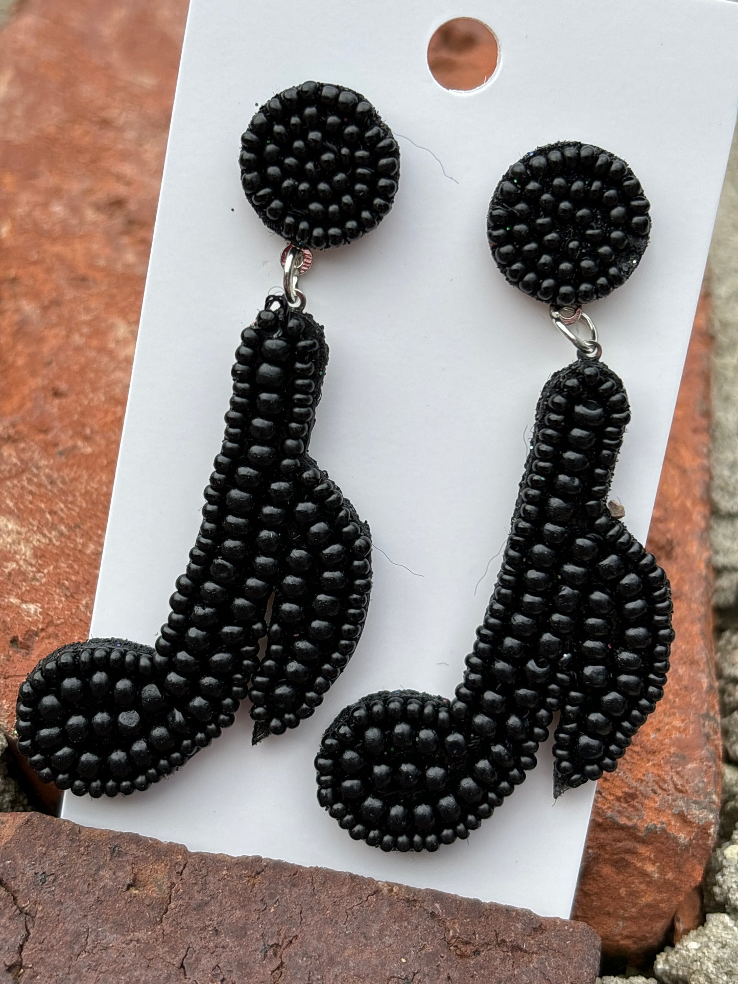 Musical Note Seed Bead Earrings