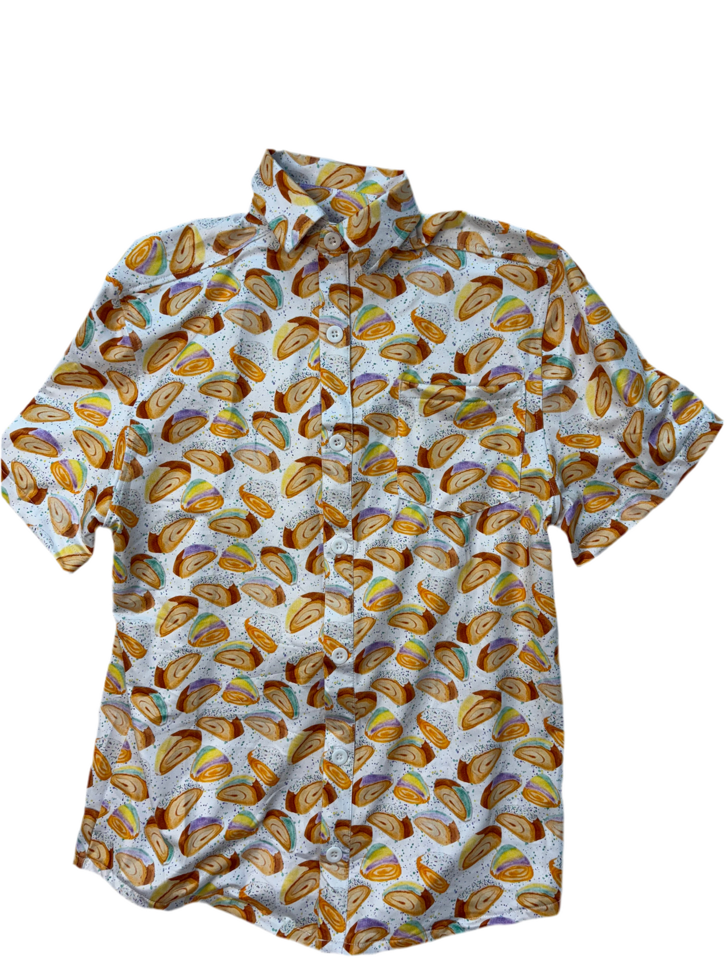 King Cake Splatter Adult Button Down Shirt