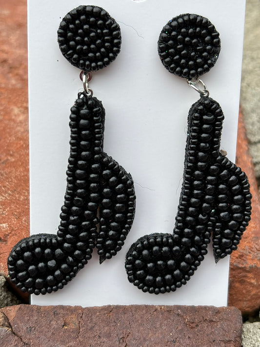 Musical Note Seed Bead Earrings