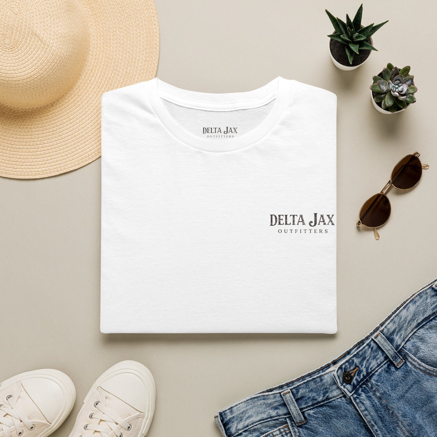 T-Shirt — Minimal 'Delta Jax Outfitters' Logo Tee | Casual Everyday Comfort