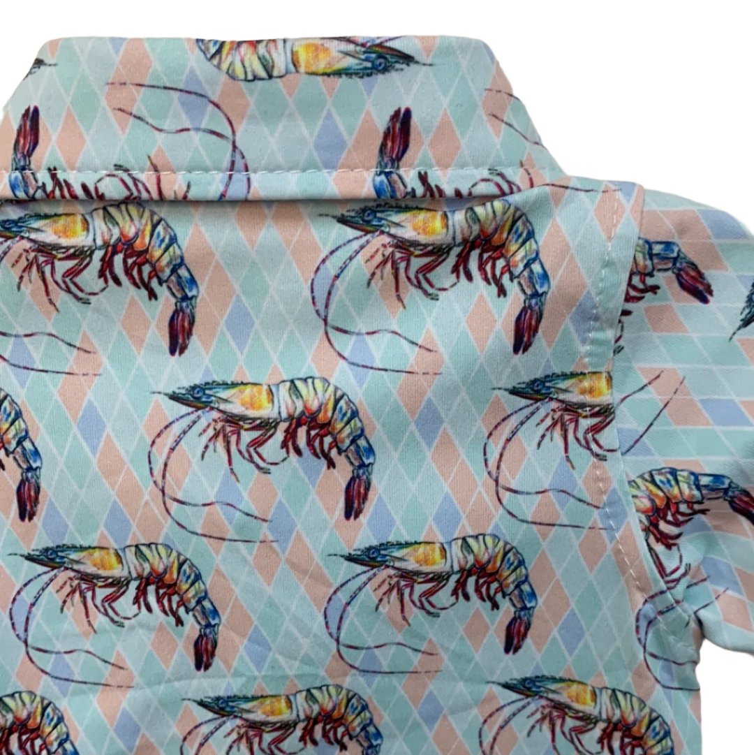 Diamond Shrimp Kids Button Down Shirt