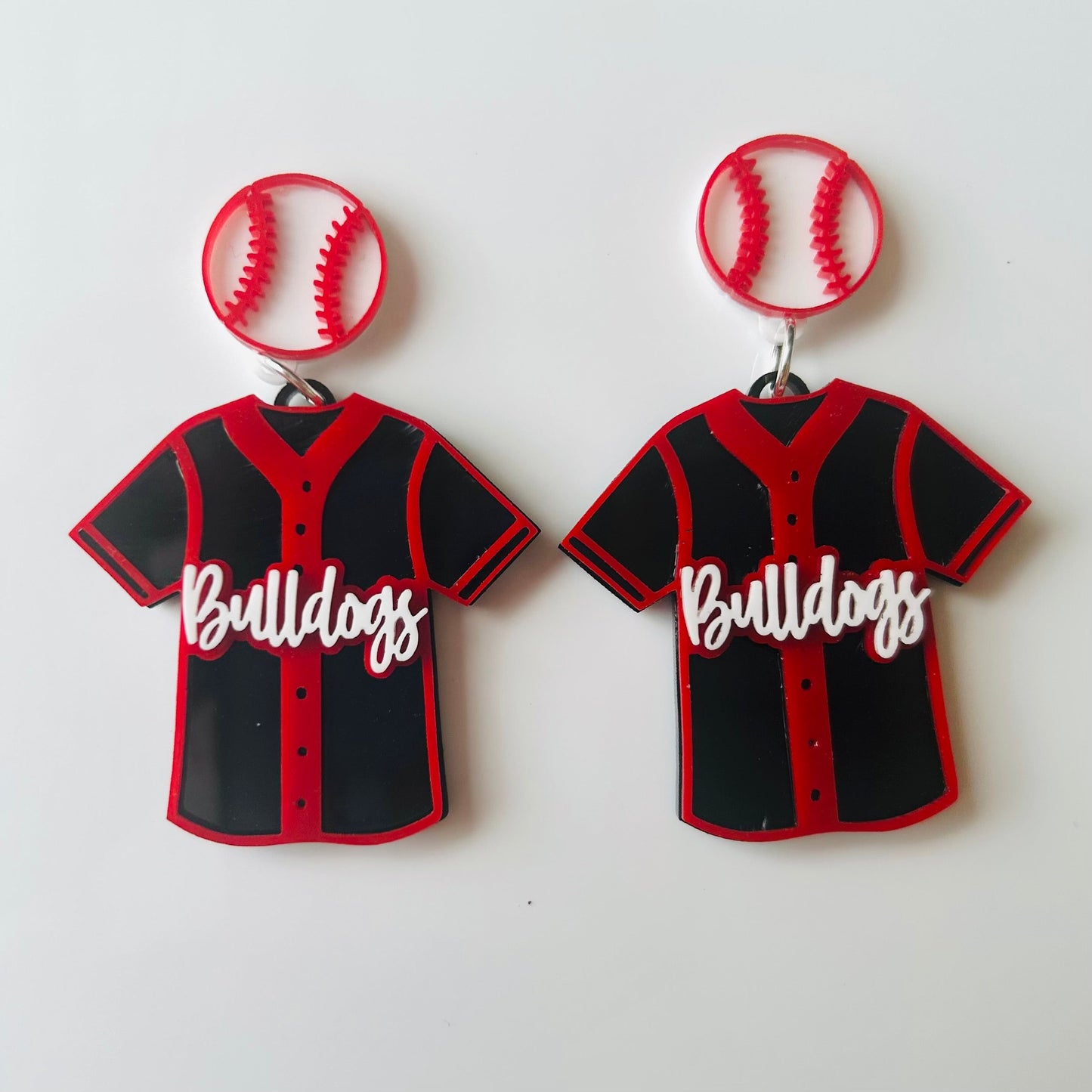 Fontainebleau High Bulldogs Baseball Earrings