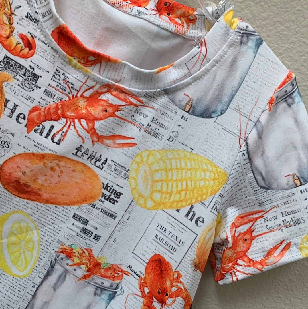 Crawfish Newspaper Fringe Dress