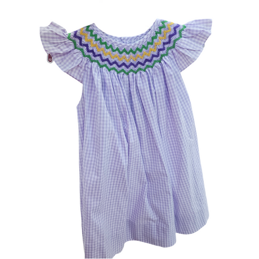 Smocked Mardi Gras Dress