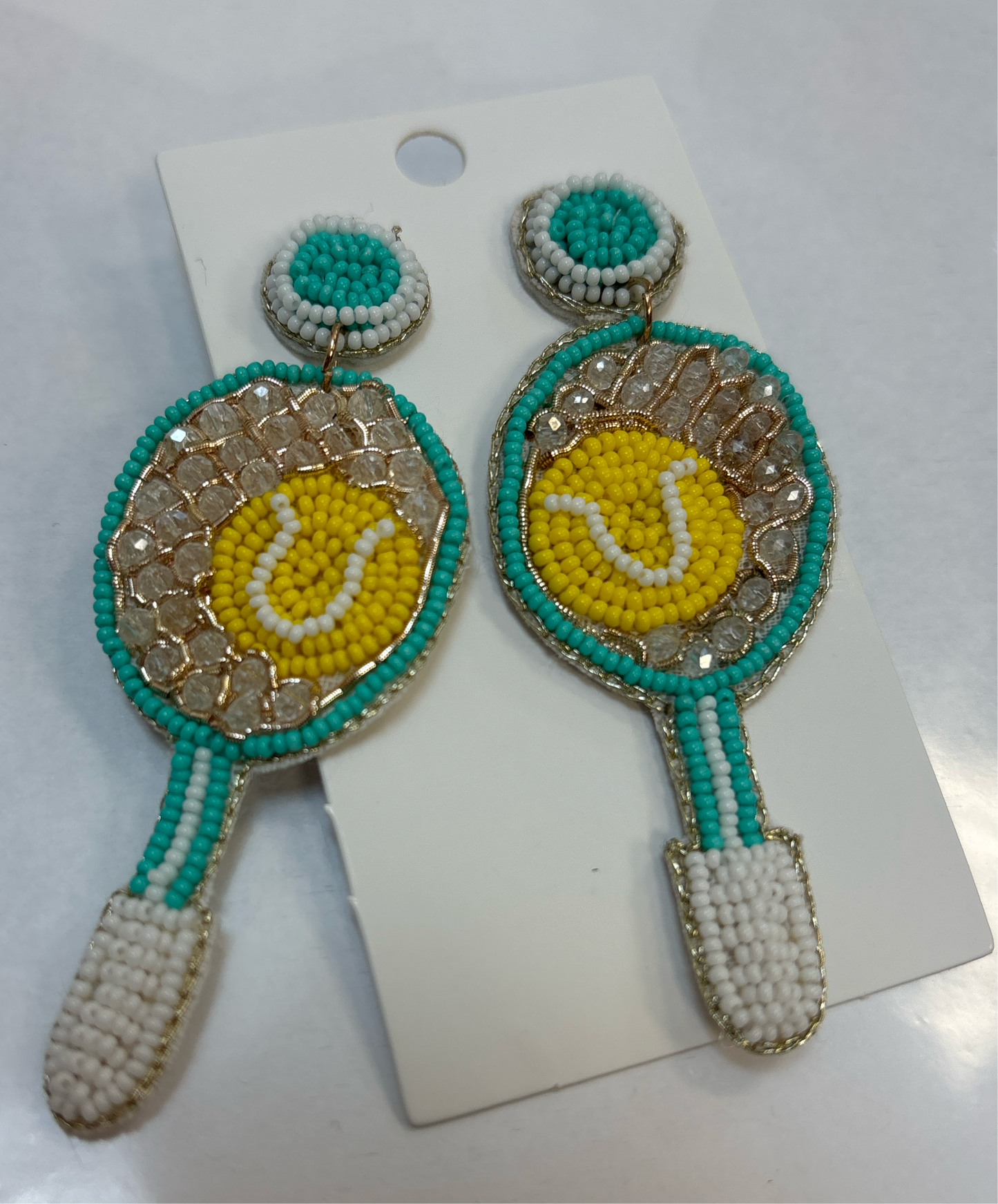 Tennis Racket Bead Earrings