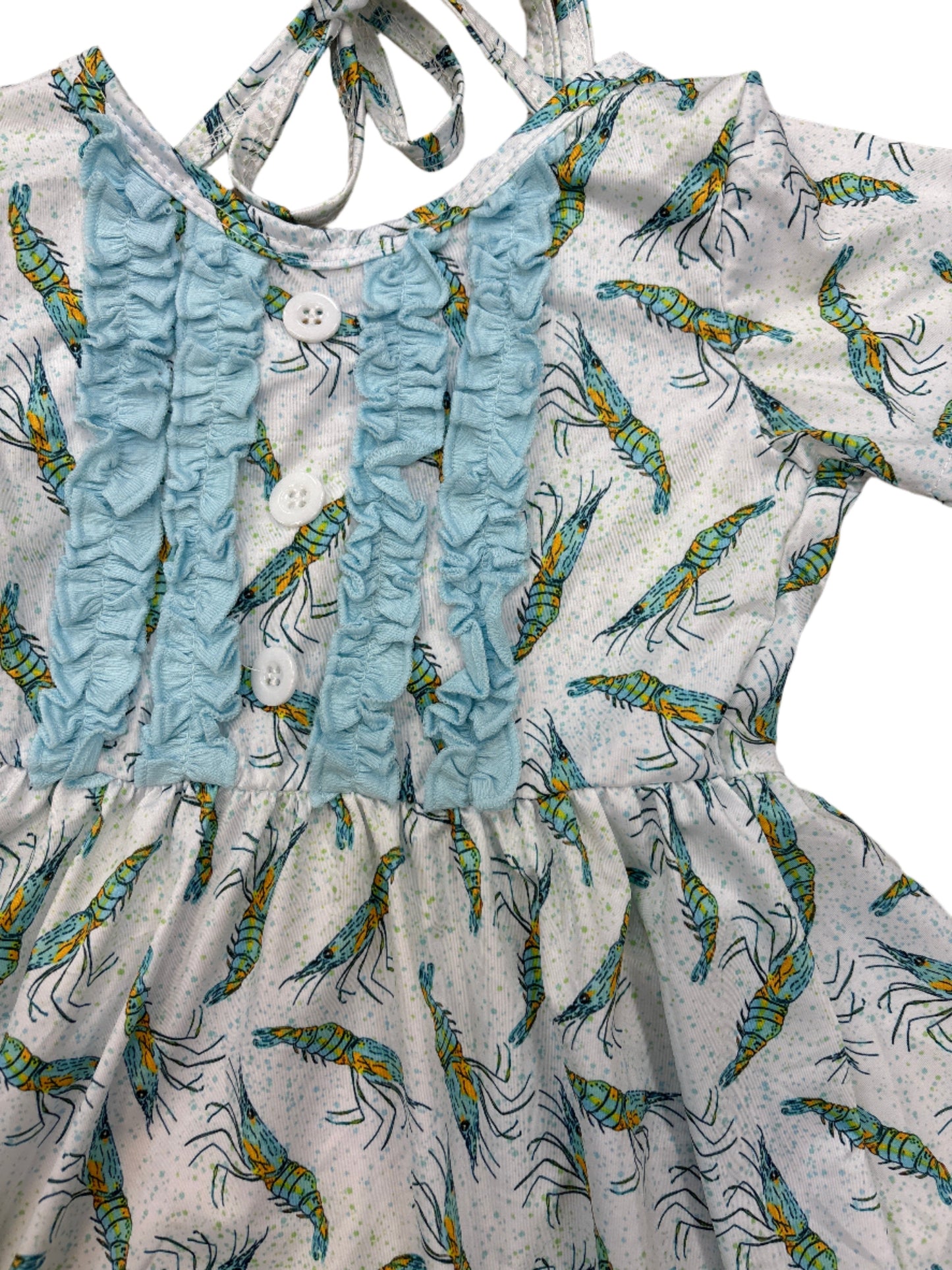 Baby Blue Shrimp Ruffle Dress